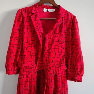 Vtg Liz Robert's red dress